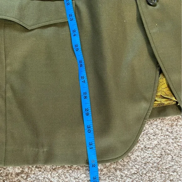 Vintage Lasso Western Jacket, 44R, Olive Green, Wool & Silk, 70s, Retro, Cowboy - Picture 9 of 10